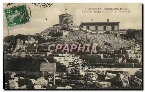 Cartes postales L Auvergne Sommet du Puy de Dome Ruines du temple de Mercure et Obscrvatoire