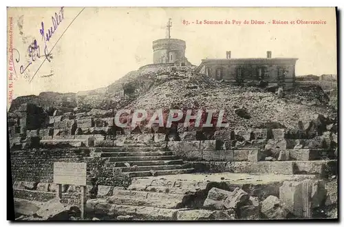 Ansichtskarte AK L Auvergne Le Sommet du Puy de Dome Ruines et Observatoire