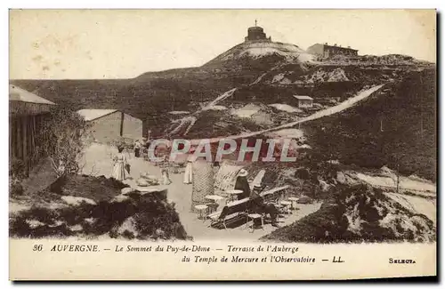 Ansichtskarte AK L Auvergne Le sommet de Puy de Dome Terrasse de L Auberge du temple de Mercure et l observatoire