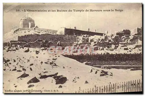 Cartes postales L Auvergne L Observatoire et les Ruines du Temple de Mercure Sous la Neige