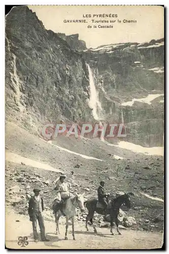 Cartes postales Gavarnie Touristes sur le Chemin de la Cascade Ane