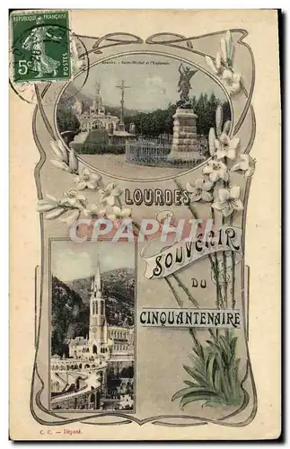 Cartes postales Lourdes Souvenir du cinquantenaire