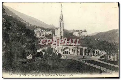 Cartes postales Lourdes Ensemble de la Basilique et du Rosaire