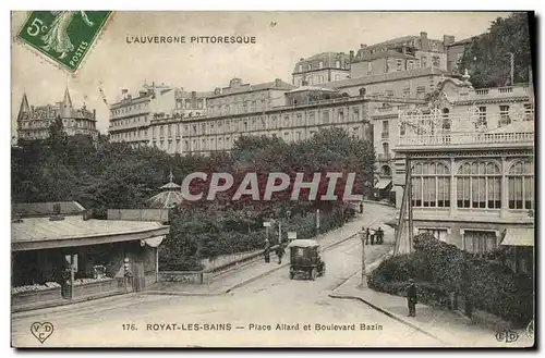 Cartes postales Royat les Bains Place Allard et Boulevard Bazin