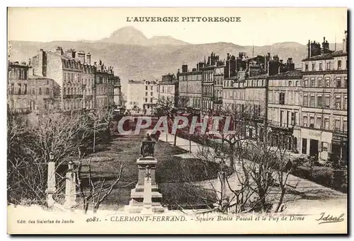 Cartes postales Clermont Ferrand Square Blaise Pascal et le Puy de Dome