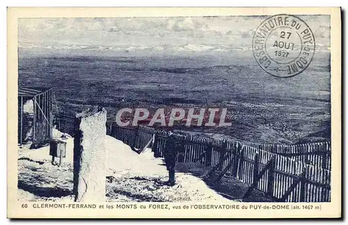 Cartes postales Clermont Ferrand et les Monts du Forez vus de l observatoire du Puy de Dome