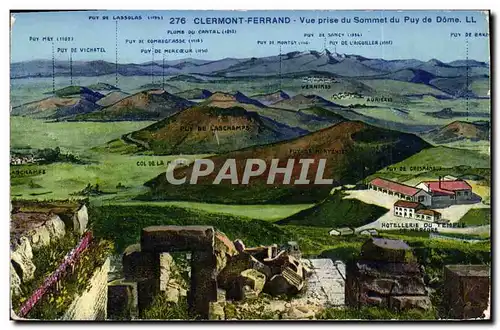 Cartes postales Clermont Ferrand Vue Prise du Sommet du Puy de Dome