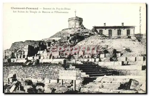 Ansichtskarte AK Clermont Ferrand Sommet du Puy de Dome Les ruines du temple de Mercure et l observatoire