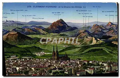 Cartes postales Clermont Ferrand et la Chaine des Domes