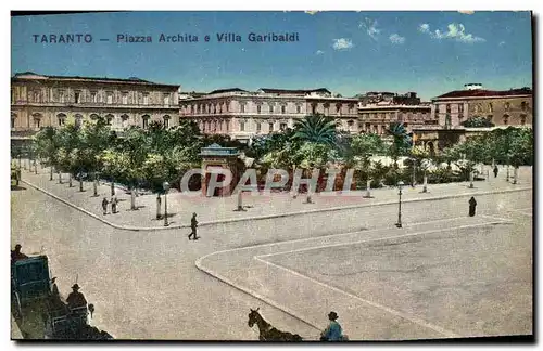Ansichtskarte AK Taranto Piazza Archite e Villa Garibaldi