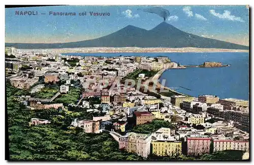 Cartes postales Napoli Panorama col Vesuvio Volcan