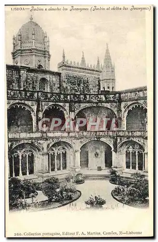 Cartes postales Lisboa Jardim e claustro dos jeronumos