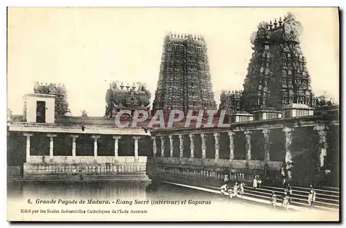 Cartes postales Grande Pagode de Madura Etang Scare et Gopuras