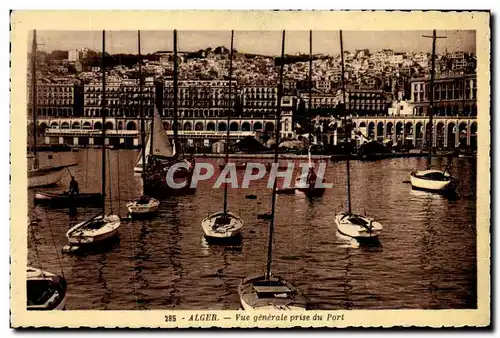 Cartes postales Alger Vue Generale Prise du Port Bateaux