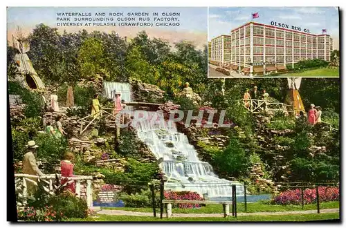 Cartes postales Waterfalls and Rock Garden In Olson Park Surrounding Rug Factory