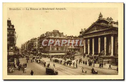 Cartes postales Bruxelles La Bourse et Boulevard Anspach