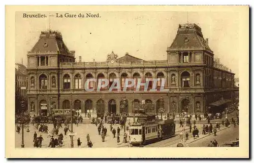 Ansichtskarte AK Bruxelles La Gare du Nord Tramway