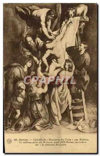 Ansichtskarte AK Anvers Cathedrale Descente de Croix Par Rubens