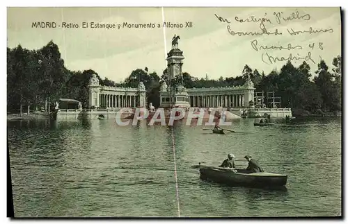 Cartes postales Madrid Retiro Ei Estanque Monumento a Alfonso XII