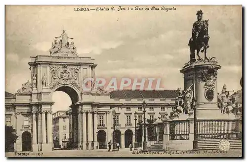 Cartes postales Lisboa Estatua D Jose Arc da Rua Augusta