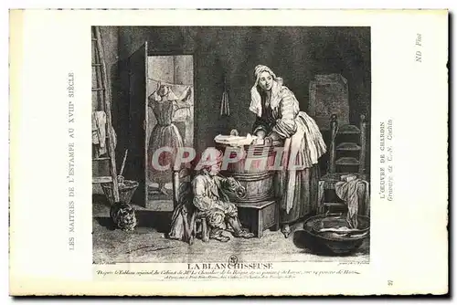 Ansichtskarte AK Les Maitres De L Estampe Au 18eme Siecle Chardin Cohin La blanchisseuse