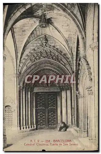 Ansichtskarte AK Barcelona Catedral Claustors Puerta de San Severo