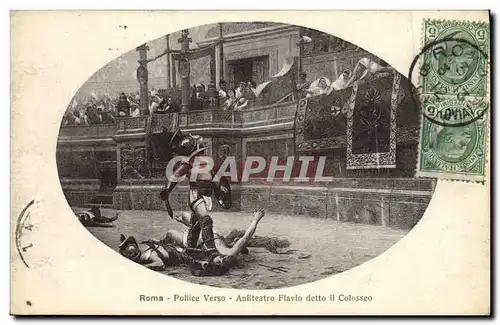 Cartes postales Roma Pollice Verso Anfiteatro Flavio detto il Colosseo Gladiateur