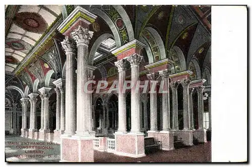 Cartes postales Main Entrance Hall Congressional Libbary Washington