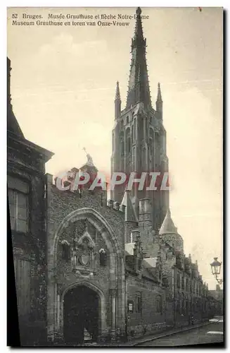 Cartes postales Bruges Musee Gruuthuse et fleche Notre Dame