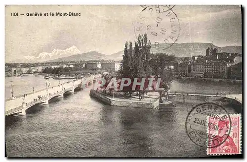 Cartes postales Geneve et le Mont Blanc