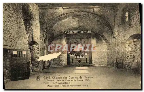 Cartes postales Gand Chateau des Comtes de Flandre Donjon Salle des fetes et de justice