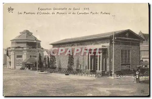 Cartes postales Exposition Universelle et Internationale Gand 1913 Les Pavillons d Ostende de Monaco et du Canad