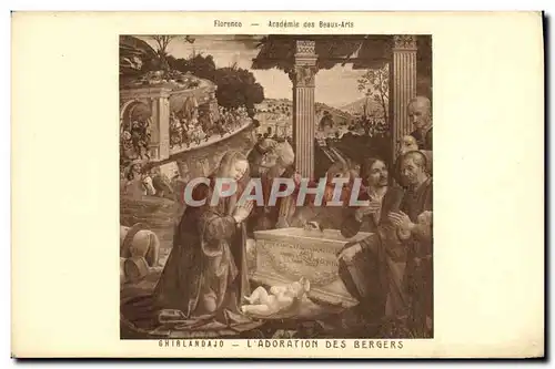 Cartes postales Florence Academie des Beaux Arts Ghirlandaio L Adoration des Bergers