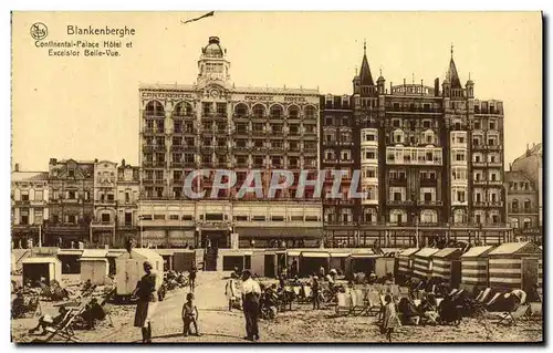 Cartes postales Blankenberghe Continental Palace Hotel et Excelstor Belle Vue