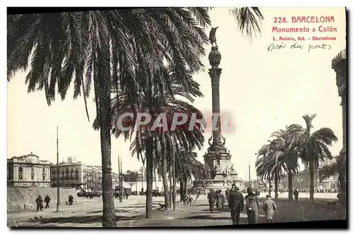 Cartes postales Barcelona Monumento a Colon