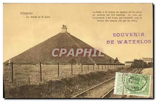 Cartes postales Waterloo La hutte et le lion