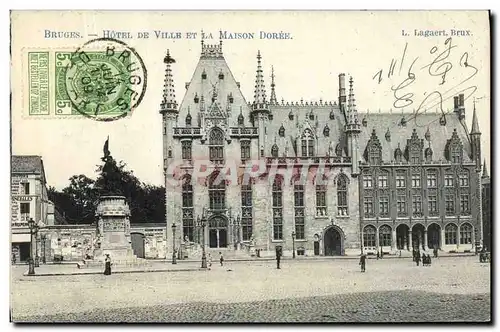 Cartes postales Bruges Hotel De Ville Et La Maison Doree