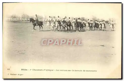 Cartes postales Blida Chasseurs d Afrique Les Recrues sur le Terrain de Manoeuvre Militaria Algerie