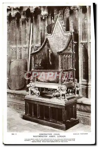 Cartes postales Coronation Chair Westminster Abbey London