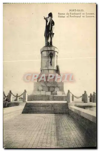 Cartes postales Port Said Statue de Ferdinand De Lesseps Egypte