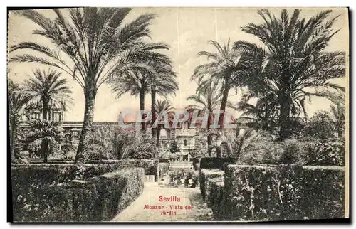 Ansichtskarte AK Sevilla Alcazar Vista de jardin