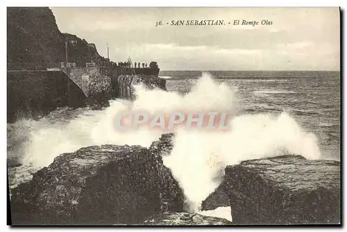 Ansichtskarte AK San sebastian El Rompe Olas