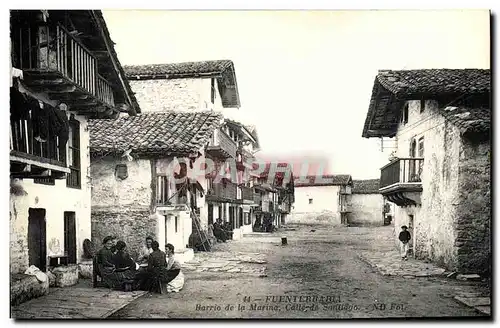 Cartes postales Fuenterrabia Barrio de la Marina Calle de Santigo Folklore