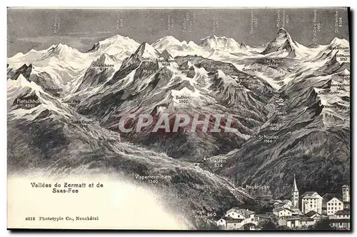 Cartes postales Saas Fee Vallees de Zermatt et de Saas Fee
