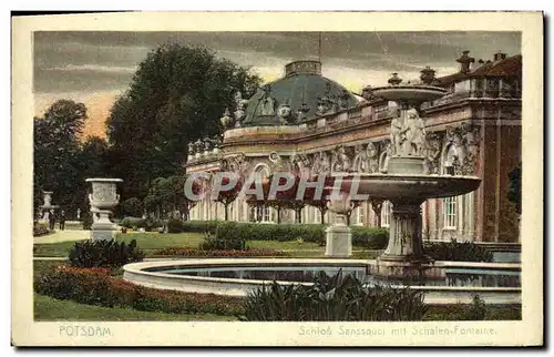 Ansichtskarte AK Potsdam Schlob Sanssouci mit Schalen Fontaine