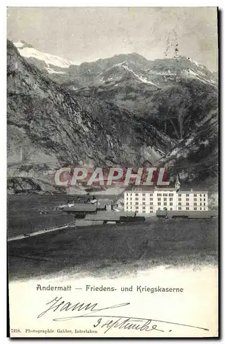 Cartes postales Andermatt Friedens Und Kriegskaserne