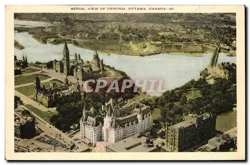 Cartes postales Aerial View Of Central Ottawa Canada
