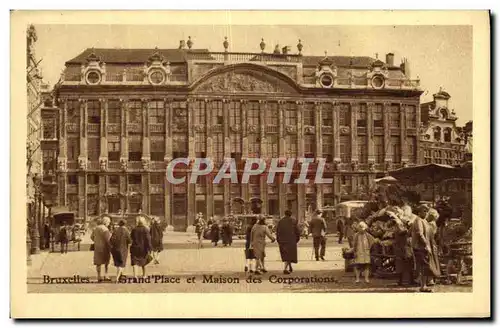 Cartes postales Bruxelles Grand Place et Maison des Corporations