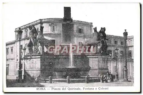 Cartes postales Roma Piazza del Quirinale Fontana Colossi