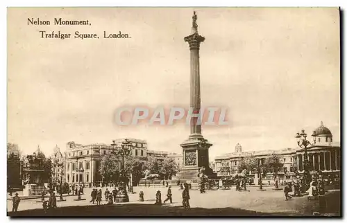 Cartes postales Nelson Monument Trafalgar Square London